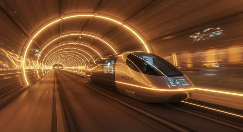 Model futuristic de tren Hyperloop