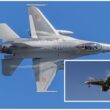 colaj foto cu imagini cu doua avioane un f-16 si un iar 99 soim