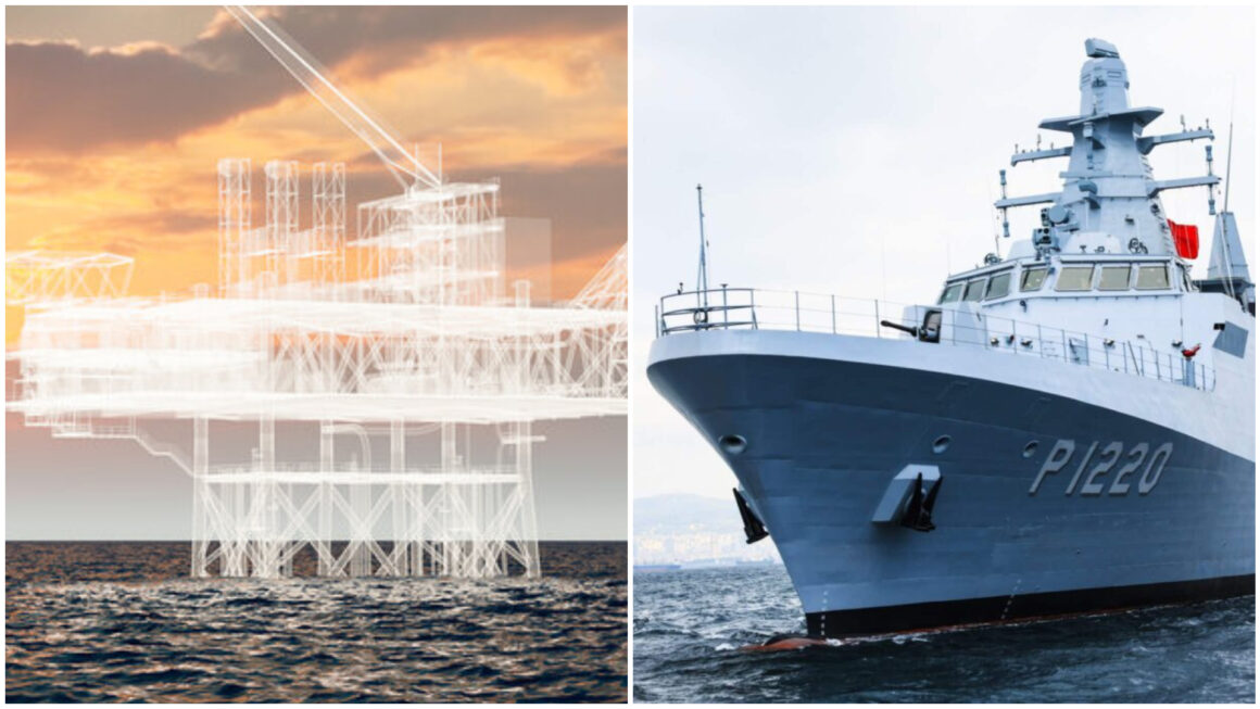 colaj de imagini cu neptun deep si o nava militara