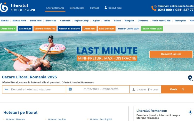 captură de ecran homepage litoralulromanesc.ro