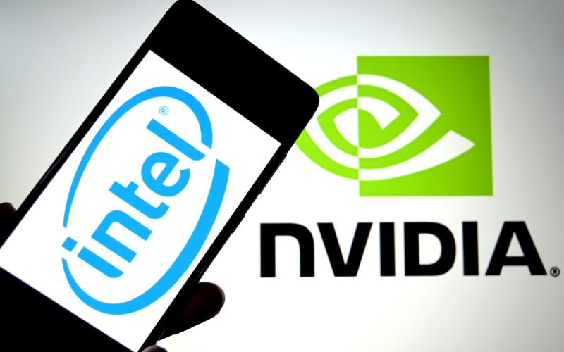 Logo Intel și Nvidia