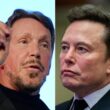 Larry Ellison, co-fondator Oracle, și Elon Musk, directorul Tesla