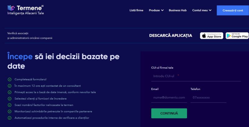captura de ecran de pe termene.ro
