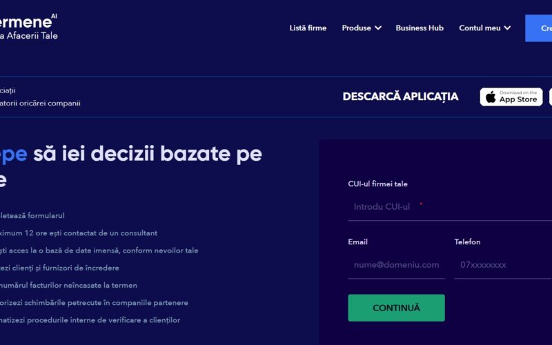 captura de ecran de pe termene.ro