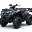 atv de culoare albastra de la kawasaki pe funal alb