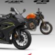 motociclete honda seria cb si cbr pe fundal gri