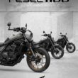 trei motociclete cruisere pe un fudal gri