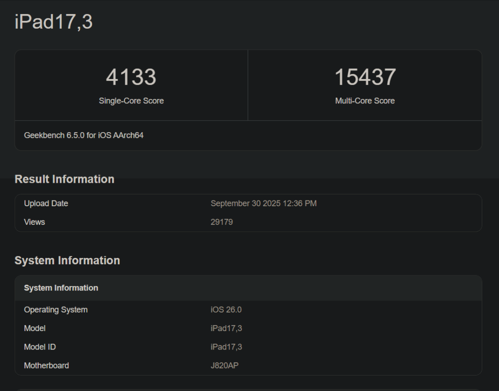 rezultatele Geekbench pentru noul iPad Pro