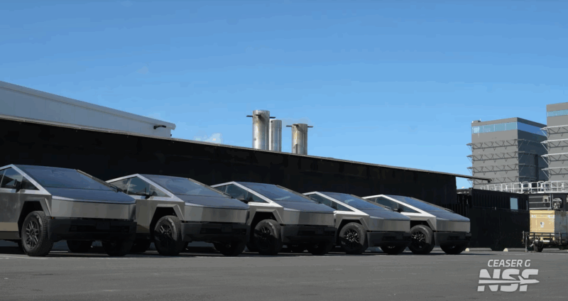 camionete Cybertruck parcate