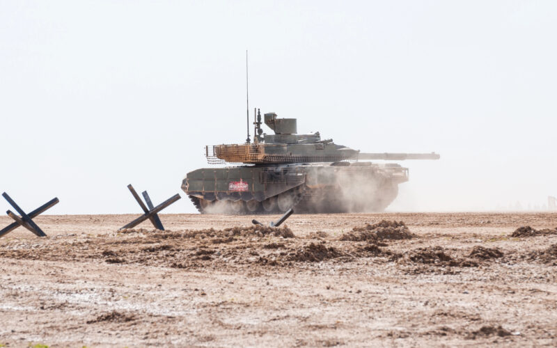 tanc t-90m la un exercitiu militar