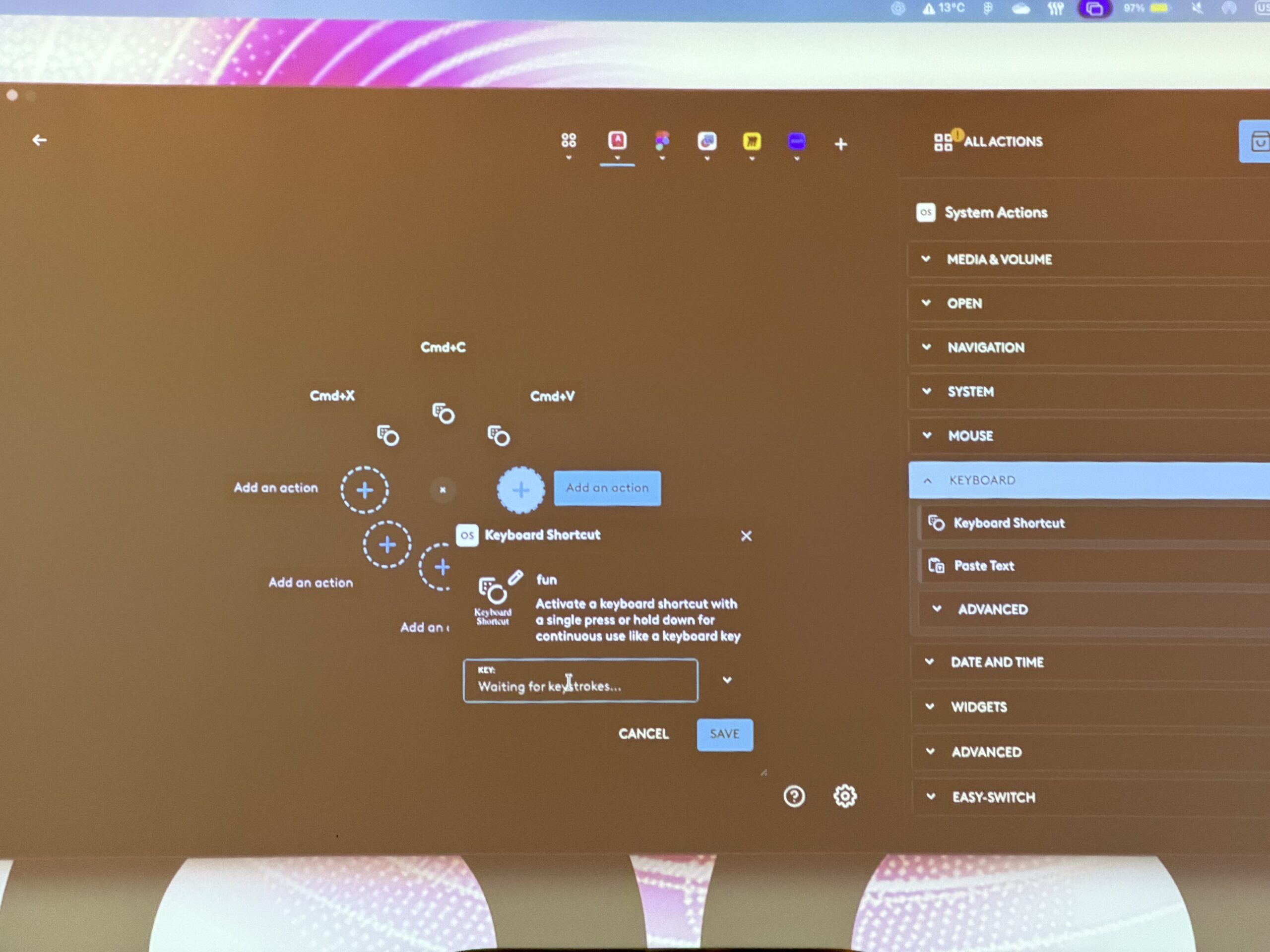 aplicația Log Options+