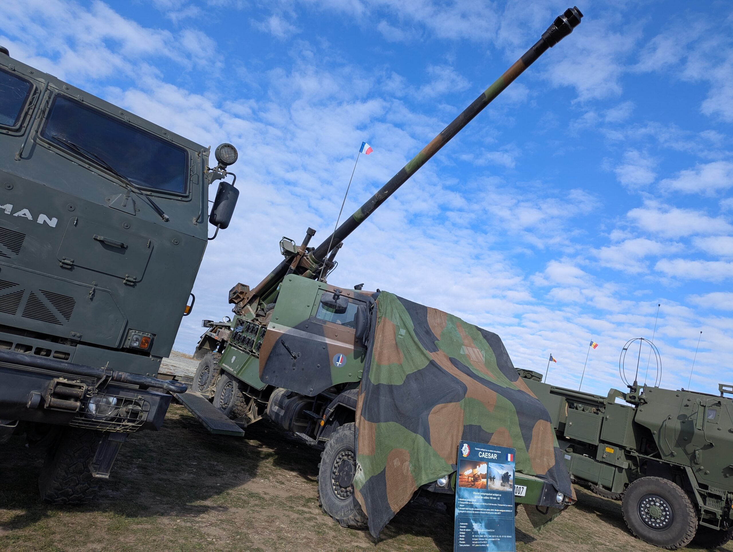 Obuzier autopropulsat CAESAR la Centrul Național de Instruire Întrunită „Getica” de la Cincu