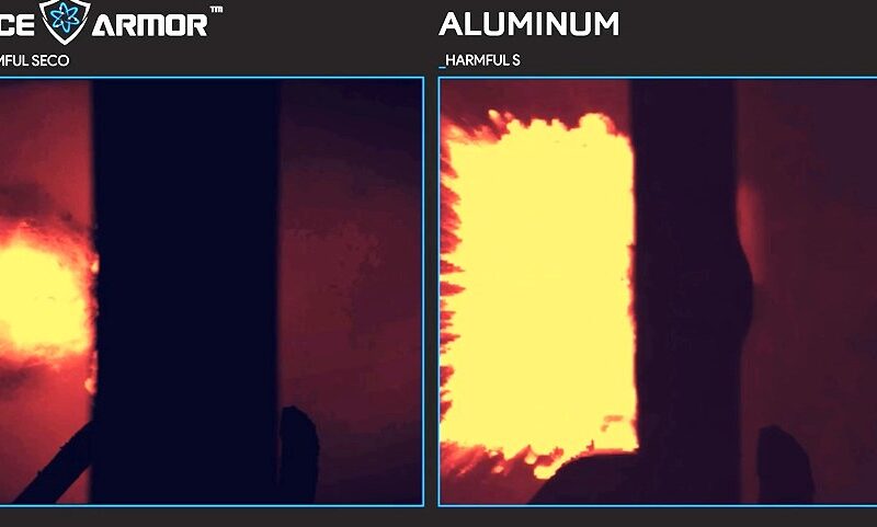 Scutul Space Armour imagini din timpul unui impact