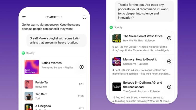 Acum se poate utiliza Spotify și ChatGPT împreună, Spotify și alte aplicații se pot conecta la ChatGPT