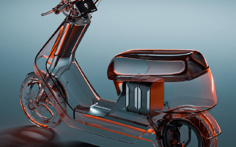 concept scuter futurist cu motor integrat in roata spate