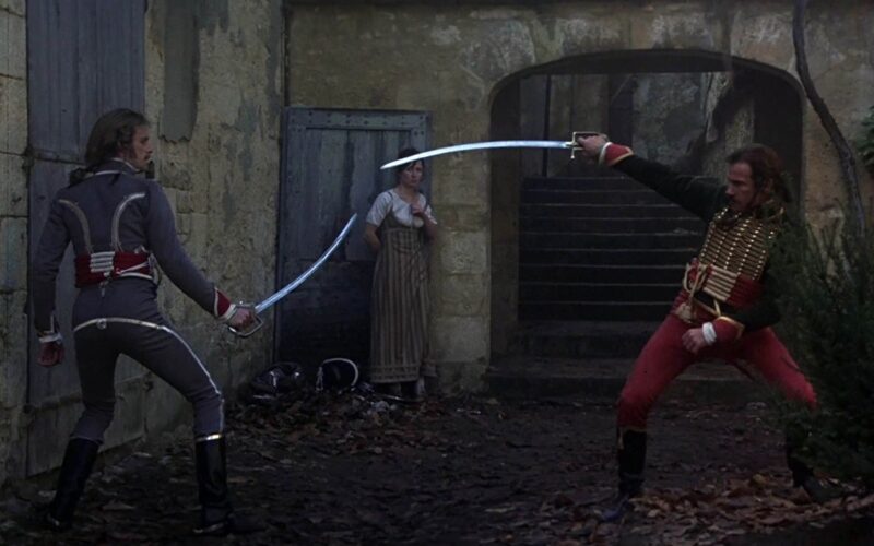 Keith Carradine și Harvey Keitel în filmul The Duellists