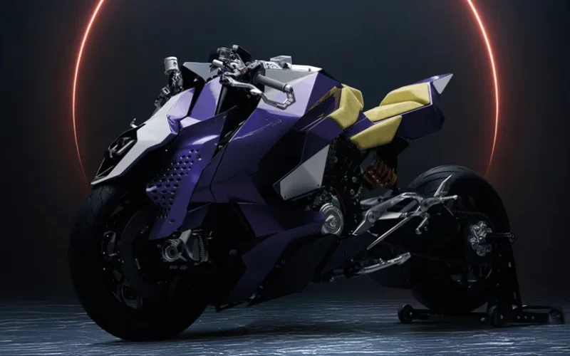 motocicleta custom pe un fundal negru