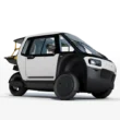 vehicul concept cu 3 roti alb pe un fundal alb
