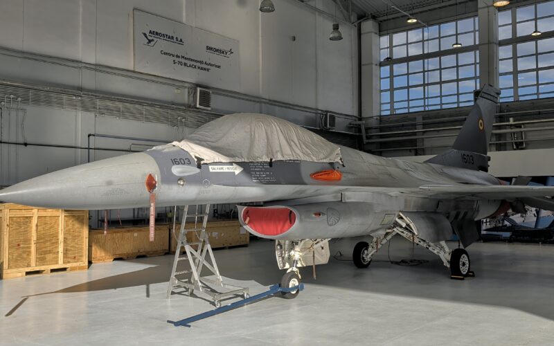 Avion F-16 al RoAF la care au fost finalizate intervențiile la Aerostar