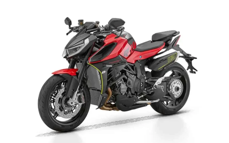 motocicleta naked de culoare rosie