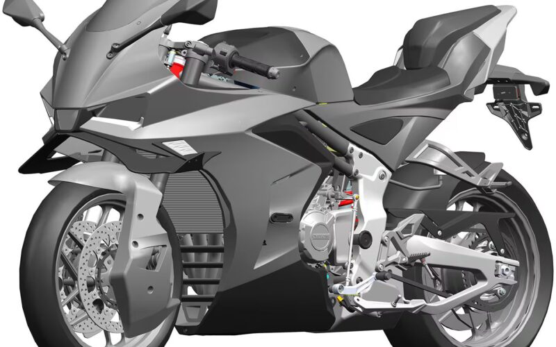 schita unei motociclete super sport de culoare gri