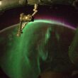 Auroră boreală văzută din spațiul cosmic
