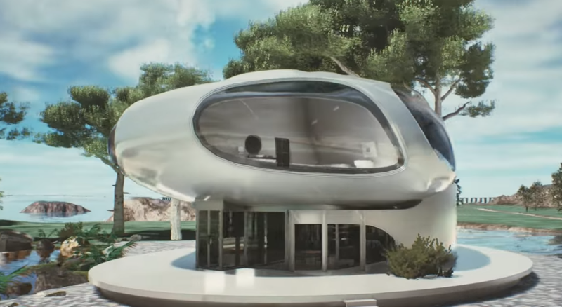 Casă imaginată de robotul AI-Da