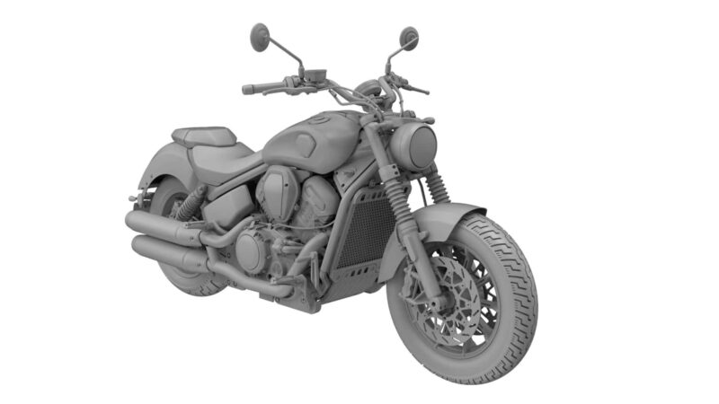 schita 3d motocicleta cruiser